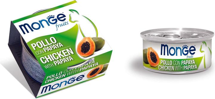 Produktbild Monge Hähnchen Mit Mongefrucht Und Papa, 80g (Adult, 24 Stk., 80 g)