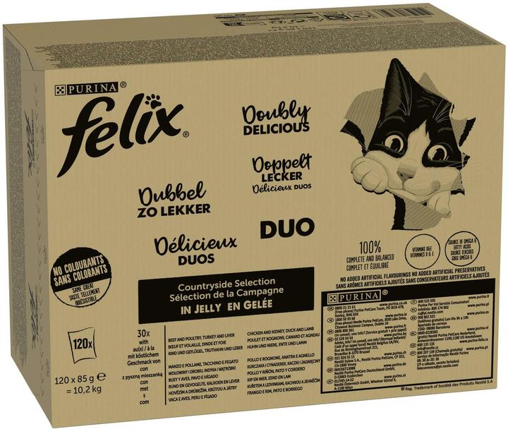 Felix Doppelt lecker Fleisch (Adult, 120 Stk., 10200 g)
