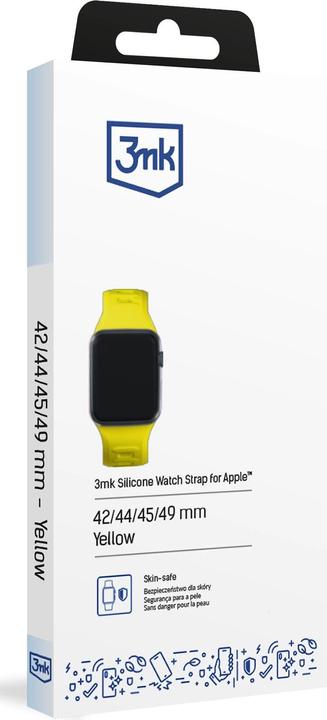 Produktbild 3MK Silicone Watch Strap żółty/yellow dla Apple Watch 42/44/45/49mm (Edelstahl, Silicone)