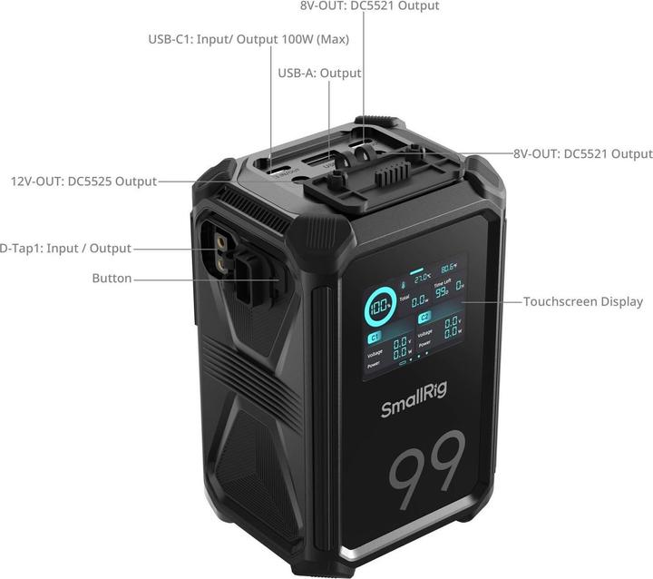 Image du produit SmallRig Videokamera-Akku X-Touch Smart Triple-Proof V-Mount X99 (Batterie de l'appareil photo)
