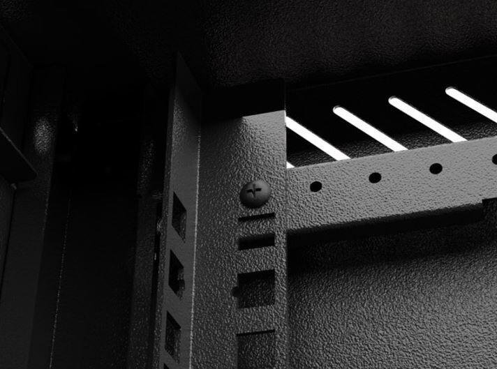 Actual product image Lanberg Szafa Instalacyjna Rack Wisząca 10 6u 300x300 Czarna Drzwi Przeszklone (Flat Pack) (6 RU, 10 inch rack)