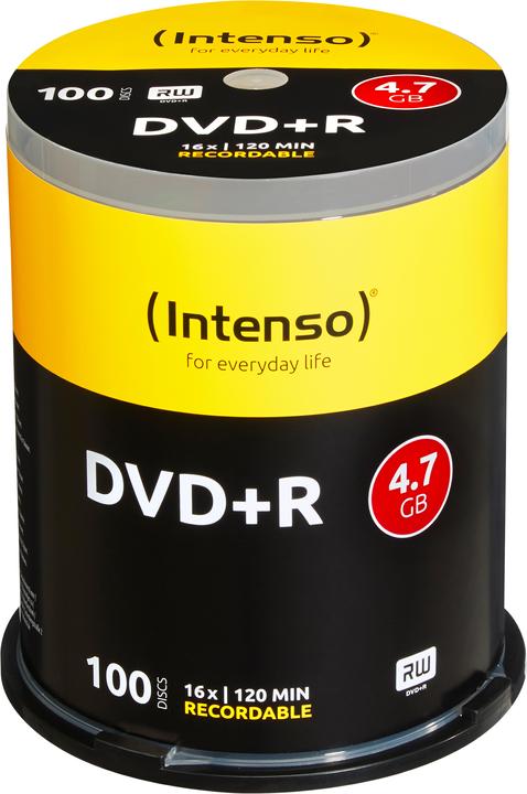 Intenso DVD+R, vitesse 16x, 100 broches (100 x)