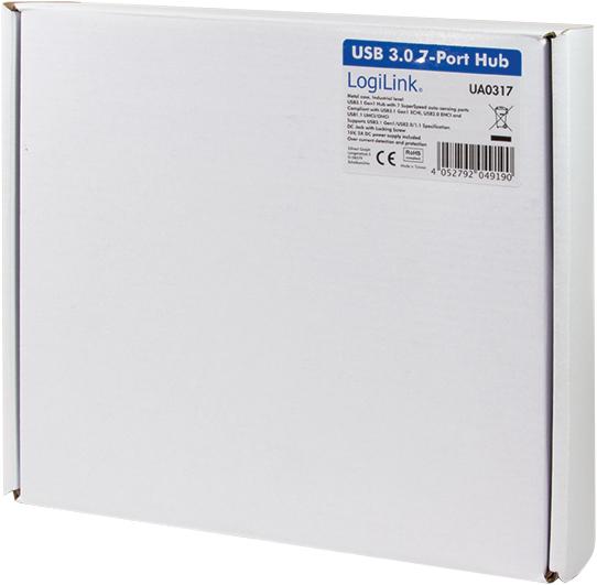Actual product image LogiLink USB 3.0 hub, 7 ports, industrial design (USB-B, 7 Ports)