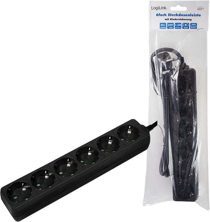 Image du produit LogiLink Bandeau de prises (6 x, CEE 7/3, 1.50 m)