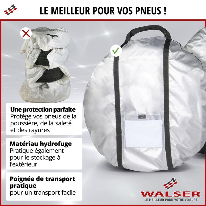 Image du produit Walser Sac de rangement pour pneus Lot de 2 taillee M, housse de protection robuste et étanche, sac à