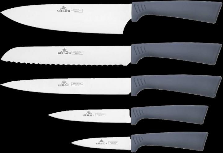 Actual product image Gerlach Knife Set In Block Smart Grey, Stainless Steel, Grey, 16 x 12 x 36.5 cm, 5 units