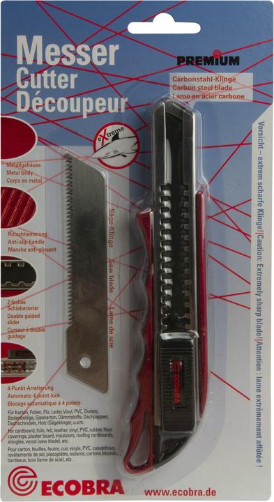 Image du produit Ecobra Cutter Premium 18 mm avec lame de scie et lame en acier carbone (Cutters)