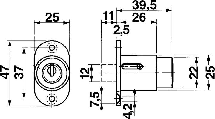 Produktbild Kaba Druckzylinder 8 Typ 1037 D/11 (Zylinderschlüssel)