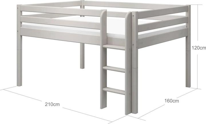 Immagine prodotto Flexa Letto a mezza altezza Classic con scala dritta 140x200cm (140 x 200 cm)