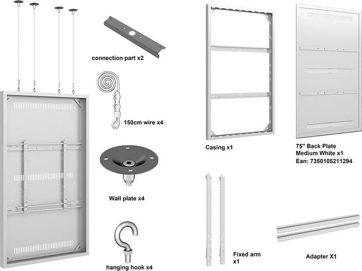 Actual product image Multibrackets M Pro Series Enclosure 75" Wire Medium White