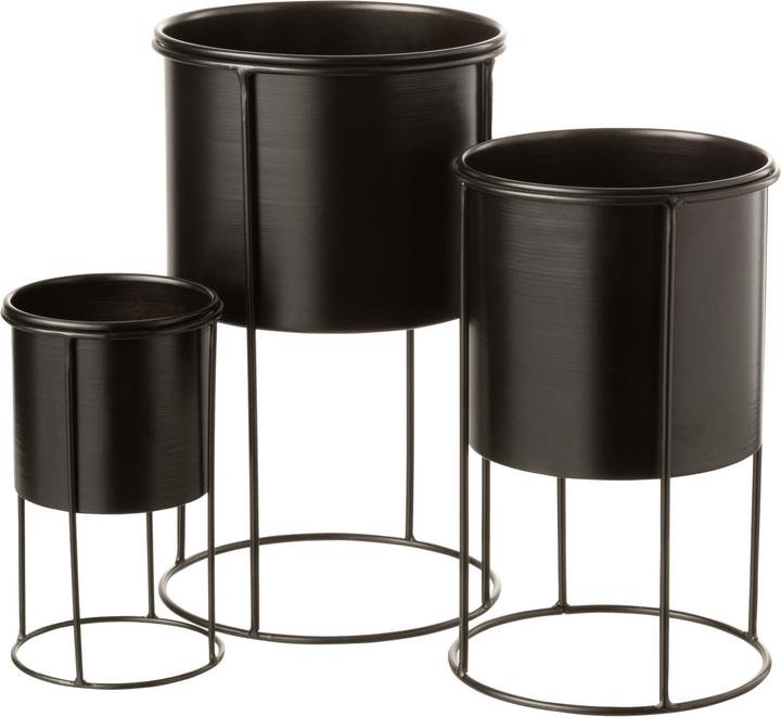 Immagine prodotto J-Line Vaso da fiori su piede in metallo nero grande (18 cm)