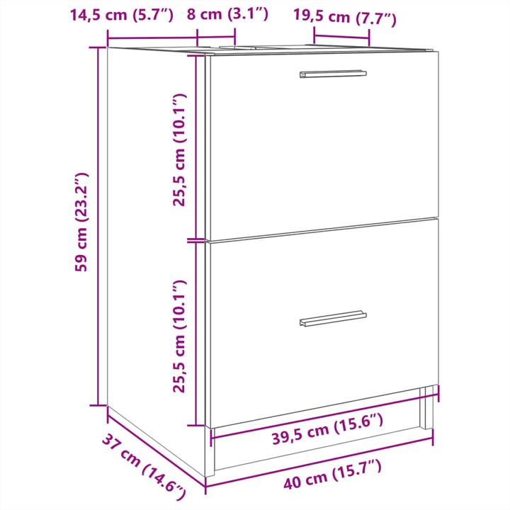 Image du produit VidaXL Waschbeckenunterschrank (40 x 37 x 59 cm)