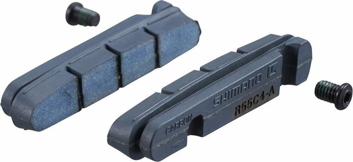 Actual product image Shimano R55C4 brake pads for cartridge brake shoe for carbon rim pad material 1 pair (Shimano, Rubber)