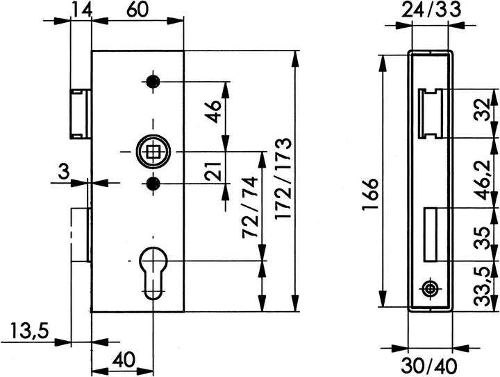 Image du produit Amf Boîtier zing., a.serrure zing., RZ (1 pcs)