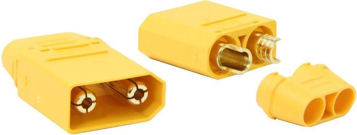 Actual product image Jamara High-current plug/socket XT90 gold-plated Grip with insulating cap 1 pair