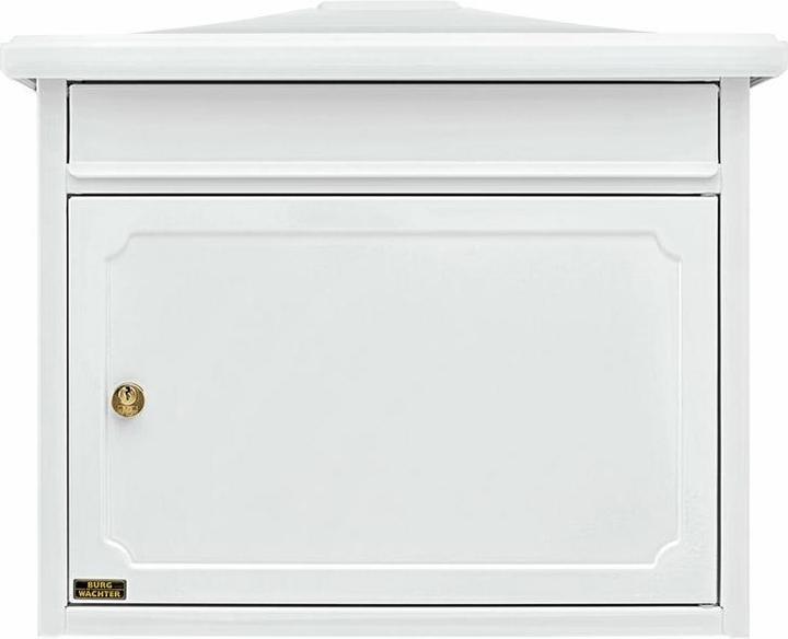 Actual product image Burg Wächter Galvanised steel letter box WxHxD 345/410/205 mm Copenhagen 882 white with flap