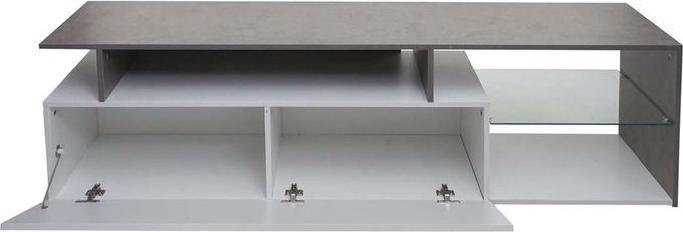 Produktbild Mendler TV-Rack HWC-L35, Holz 47x170x40cm Staufach, Beton-Optik weiss (47 x 170 x 40 cm)