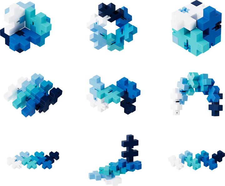 Actual product image Plus-Plus Hexel Flex building blocks, blue
