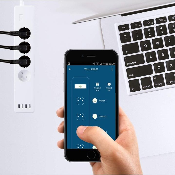 Actual product image Woox Smart Indoor Power Strip (4 x, CEE 7/5, 1.80 m)