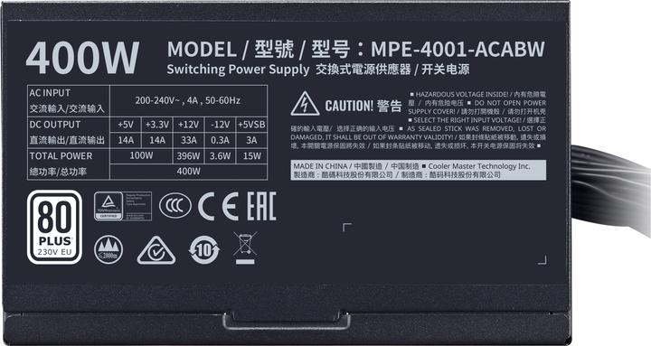 Actual product image Cooler Master MWE V2 (400 W)