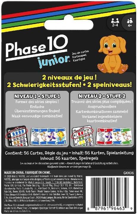 Actual product image Mattel Games Phase 10 Junior (Multilingual)
