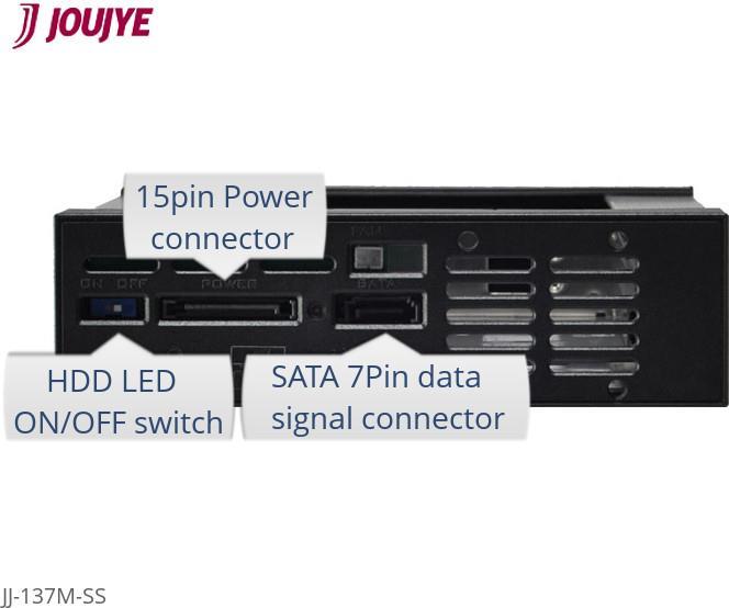 Actual product image JJ Computer JOUJYE JJ-137M-SS SATA/SAS 13,3cm 5.25inch black for 8,9cm 3.5inch HDD 7pin SATA Connector (3.5")