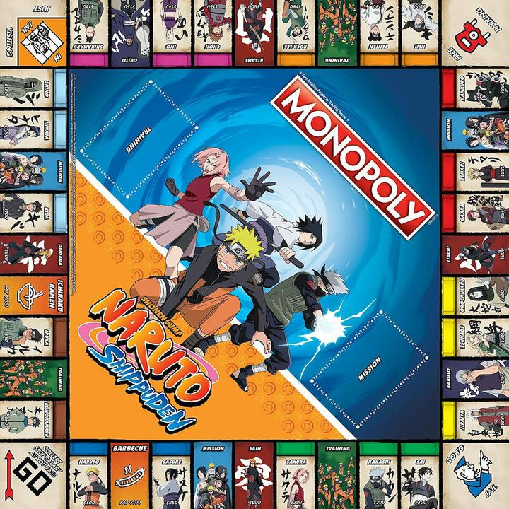 Actual product image Winning Moves Board Game Monopoly Naruto Shippuden English Edition 2-6 Players Age 8+ WM00167-EN1-6 (English)