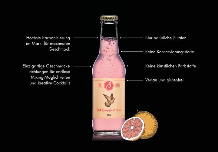 Produktbild Three Cents Pink Grapefruit Soda (24 x 20 cl)