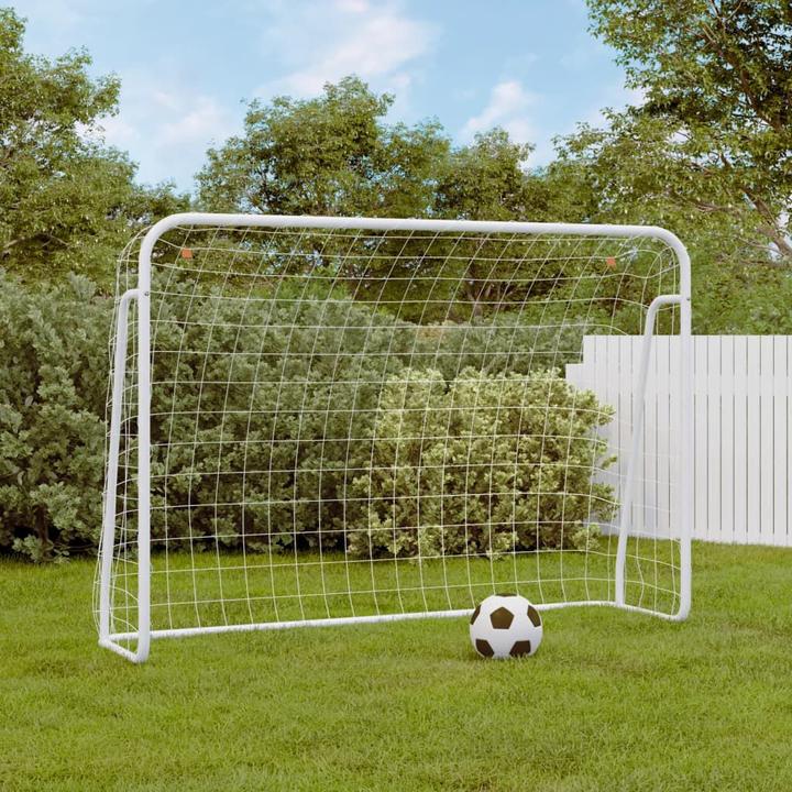 Immagine prodotto VidaXL Fussballtor mit Netz Weiss 214x75x152 cm Stahl & Polyester