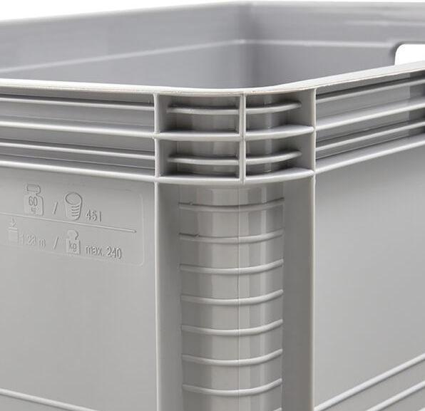 Produktbild keeeper Aufbewahrungsbox ""robert"", 45 Liter, nordic-grey Tragkraft: 30 kg, lebensmittelecht, säure- und (45 l)