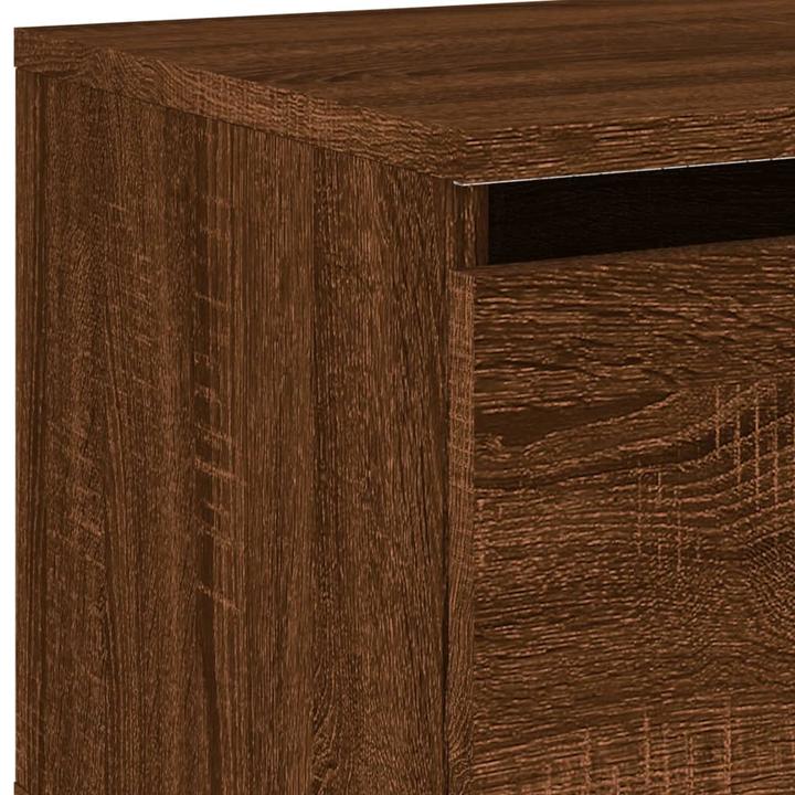 Immagine prodotto VidaXL Comodino a parete con luci a LED effetto rovere marrone, colore (50 x 36 x 30 cm)
