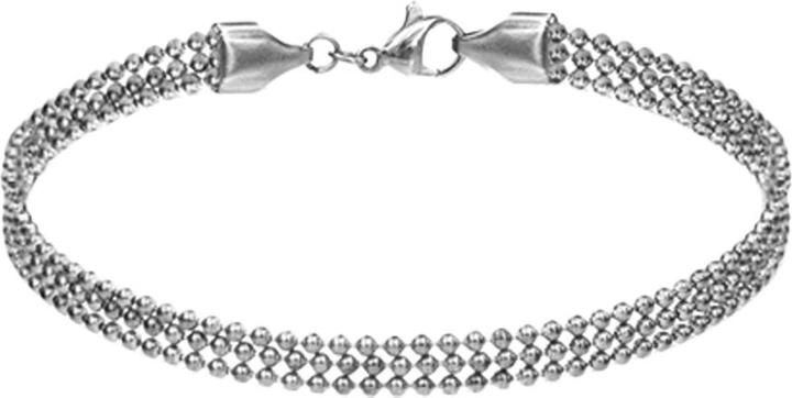 Actual product image Star Piercing Bracelet silver three single ball chains (17 cm, Surgical steel 316L, without brass)