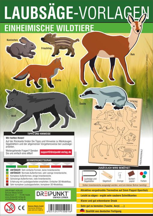 Produktbild Laubsäge-Vorlagen Einheimische Wildtiere