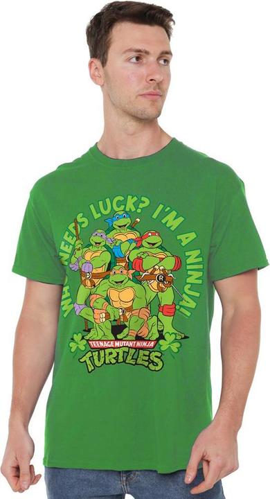 Actual product image Teenage Mutant NT Mens Who Needs Luck St Patricks Day T-Shirt (4XL)