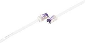 Image du produit Flexline ®-câble patch cat. 6A S/FTP, hautement flexible, forme courte, PIMF, 500MHz, blanc, 0,5m (S/FTP, CAT6a, 0.50 m)