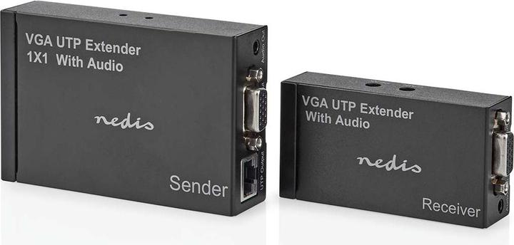 Produktbild Nedis VGA Extender VGA/Audio Entfernung bis zu: 300 m Cat5e / Cat6 1920x1200 Euro/Typ C (CEE 7/16) /