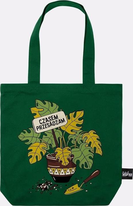 Nadwyraz com Tasche aus grüner Baumwolle Manchmal führe ich