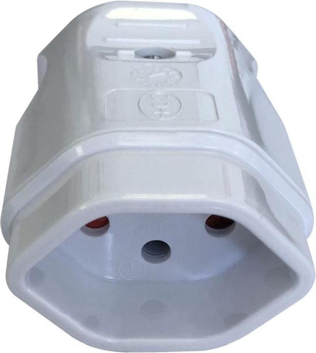 Actual product image Elbro Coupler socket type 13 10A 250V S+ Ø9.6mm 46×32×61mm 36g IP20 white