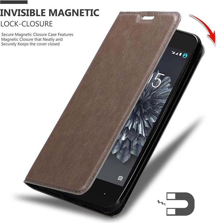 Actual product image Cadorabo Book Invisible Magnet Cover (BQ Aquaris X5 Plus)
