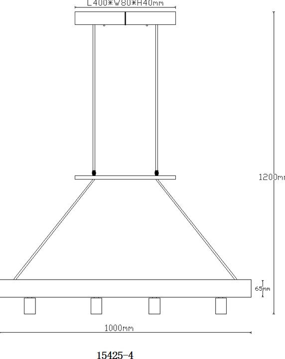 Actual product image Globo Pendant lamp Loreto black 4xE27 (E27)