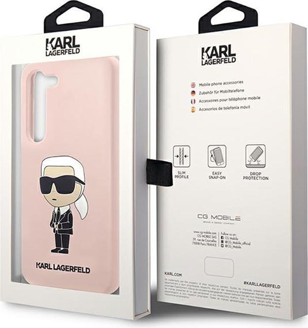 Actual product image Karl Lagerfeld KLHCS23MSNIKBCP S23+ S916 hardcase pink/pink Silicone Ikonik (Samsung Galaxy S23+)