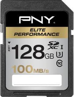 Produktbild PNY SDXC Card 128GB, Class 10, Elite Perf (128 GB, SDXC, U3, UHS-I)