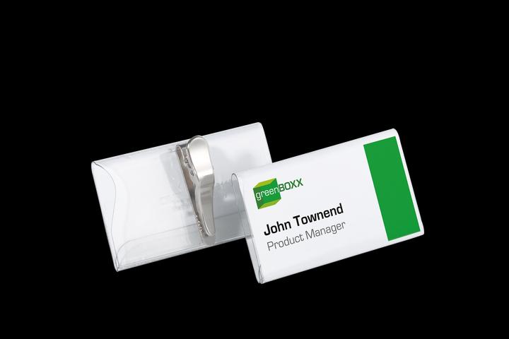 Actual product image Durable Hard foil name tags with crocodile clip