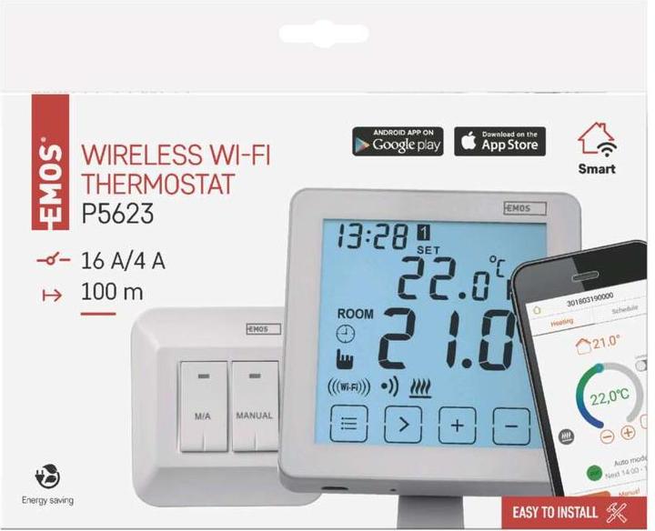 Produktbild Emos Raumthermostat P5623 mit WiFi, programmierbar, kabellos
