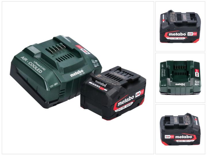 Image du produit Metabo Kit de base 1x bloc batterie Li-Power 18 V 4,0 Ah CAS Li-Ion ( 625027000 ) + ASC 145 Rapide La (18 V)