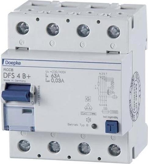Produktbild Doepke GmbH FI-Schutzschalter allstromsensitiv DFS 4 040-4/0.03-B+