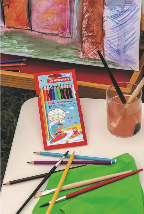 Produktbild STABILO aquacolor Aquarell-Buntstift (Mehrfarbig, 12 x)