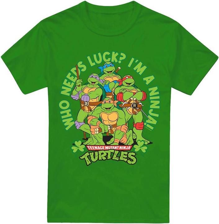 Actual product image Teenage Mutant NT Mens Who Needs Luck St Patricks Day T-Shirt (4XL)