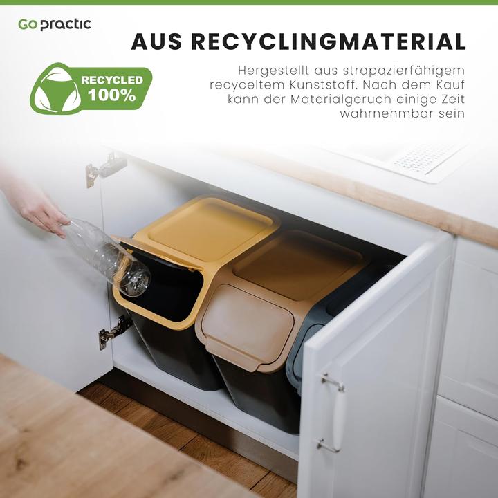 Immagine prodotto Go Practic 2-teiliges Mülltrennsystem mit Bioaktivkohlefilter (25 l)
