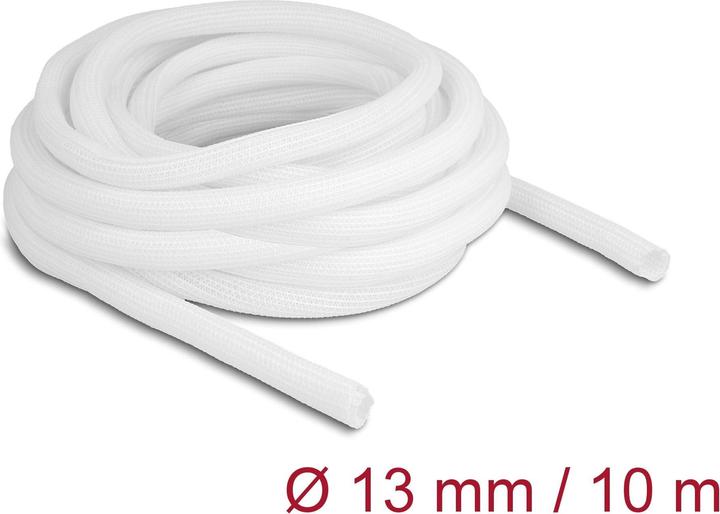 Delock Geflechtschlauch selbstschliessend 10 m x 13 mm weiss (Kabelschlauch, 1000 cm)